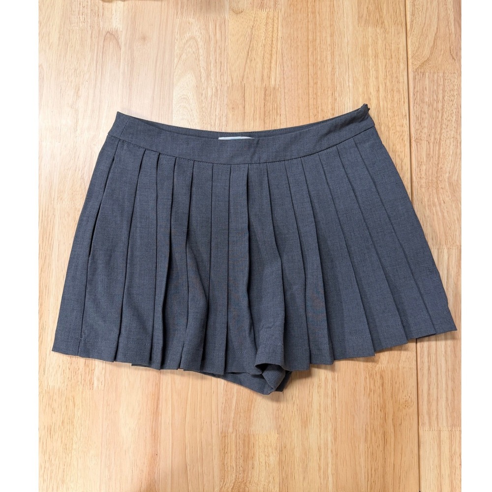 Y2K Preppy Pleated Skort Dark Academic Collegiate Tennis Core Grey M